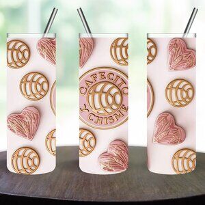 Cafecito y Chisme Sublimation Stainless Steel 20oz Skinny tumbler